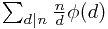 \sum_{d|n}\frac{n}{d}\phi(d)